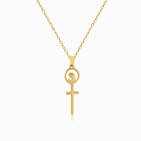 Collier Vierge Marie Protection Beau en Acier