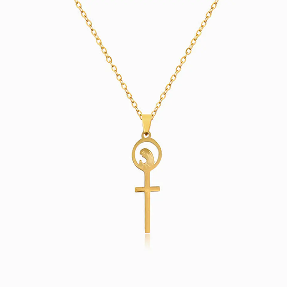 Collier Vierge Marie Protection Beau en Acier 1