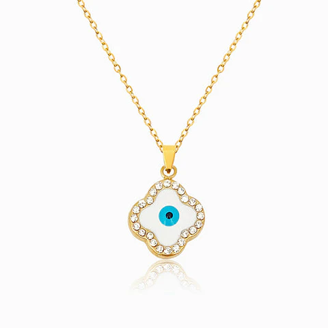 Collier Œil Turc Pierre Beau en Acier