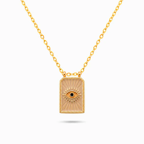 Collier Œil Turc en Acier, Minimaliste