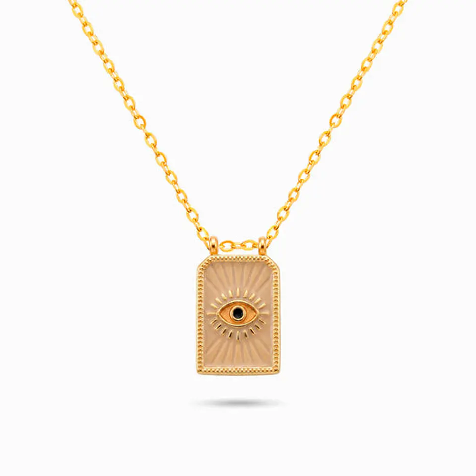 Collier Œil Turc en Acier, Minimaliste 1