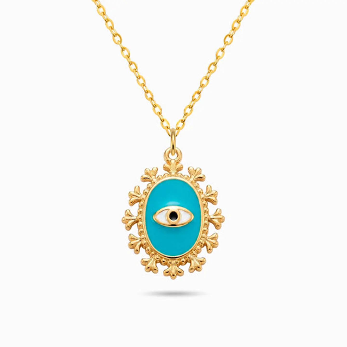 Collier Œil Turc Radieux en Acier 1