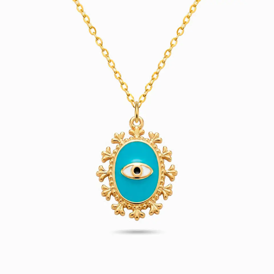 Collier Œil Turc Radieux en Acier 1