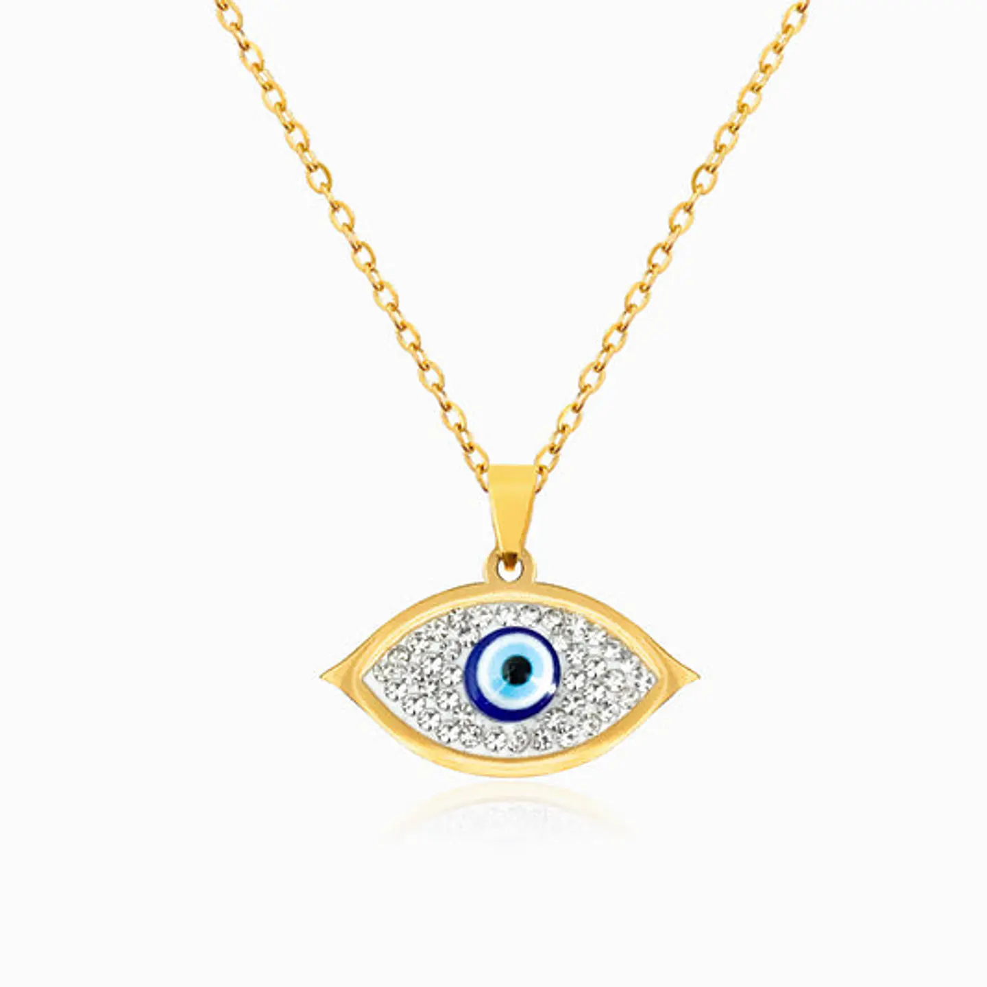 Collier Œil Turc Zircone Beau en Acier 1