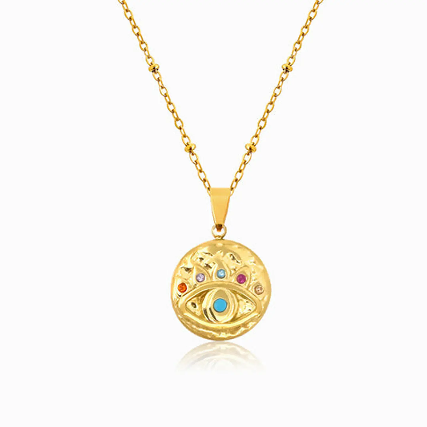 Collier Étincelant Œil Turc Zircone – Acier 1
