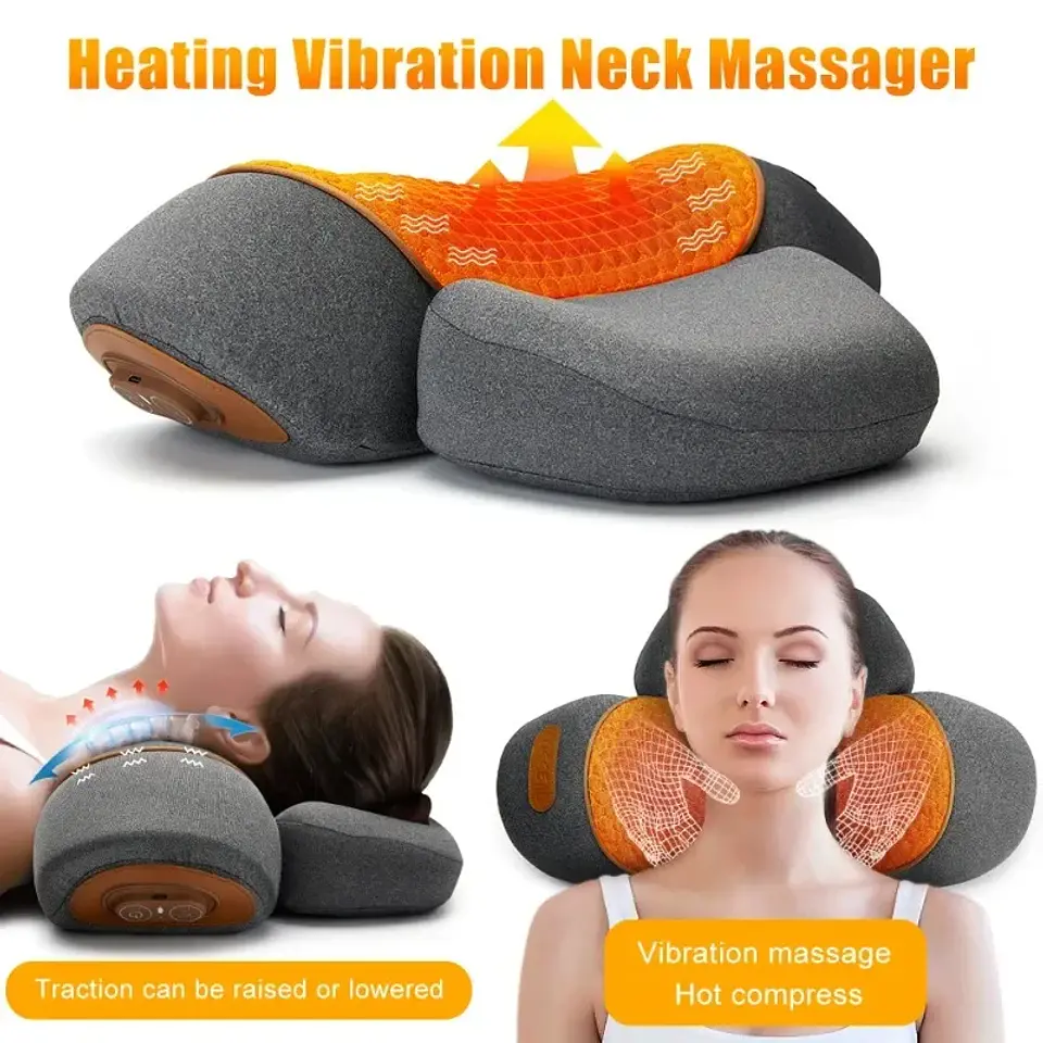 Oreiller Masseur Cervical Chauffant – Traction 1