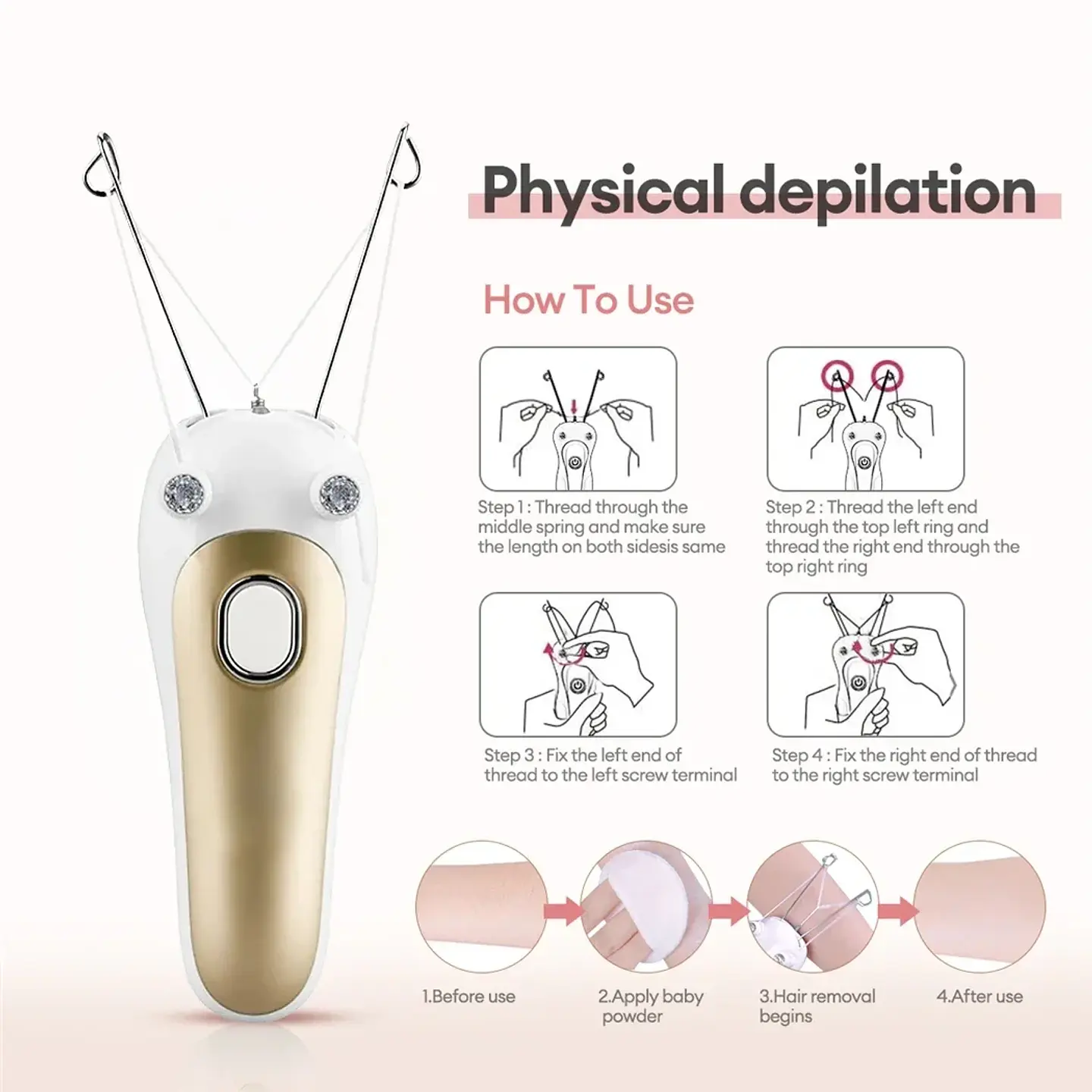 Épilateur Électrique à Fil de Coton – Visage & Corps 5