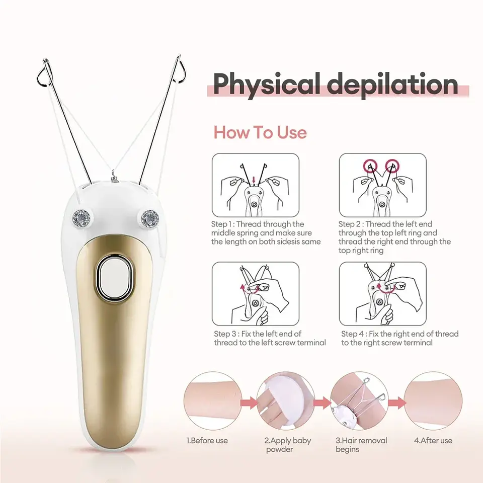 Épilateur Électrique à Fil de Coton – Visage & Corps 5