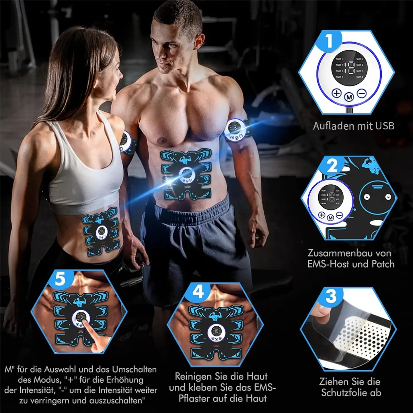 Coussinets EMS Abdominaux – Stimulateur Musculaire 2