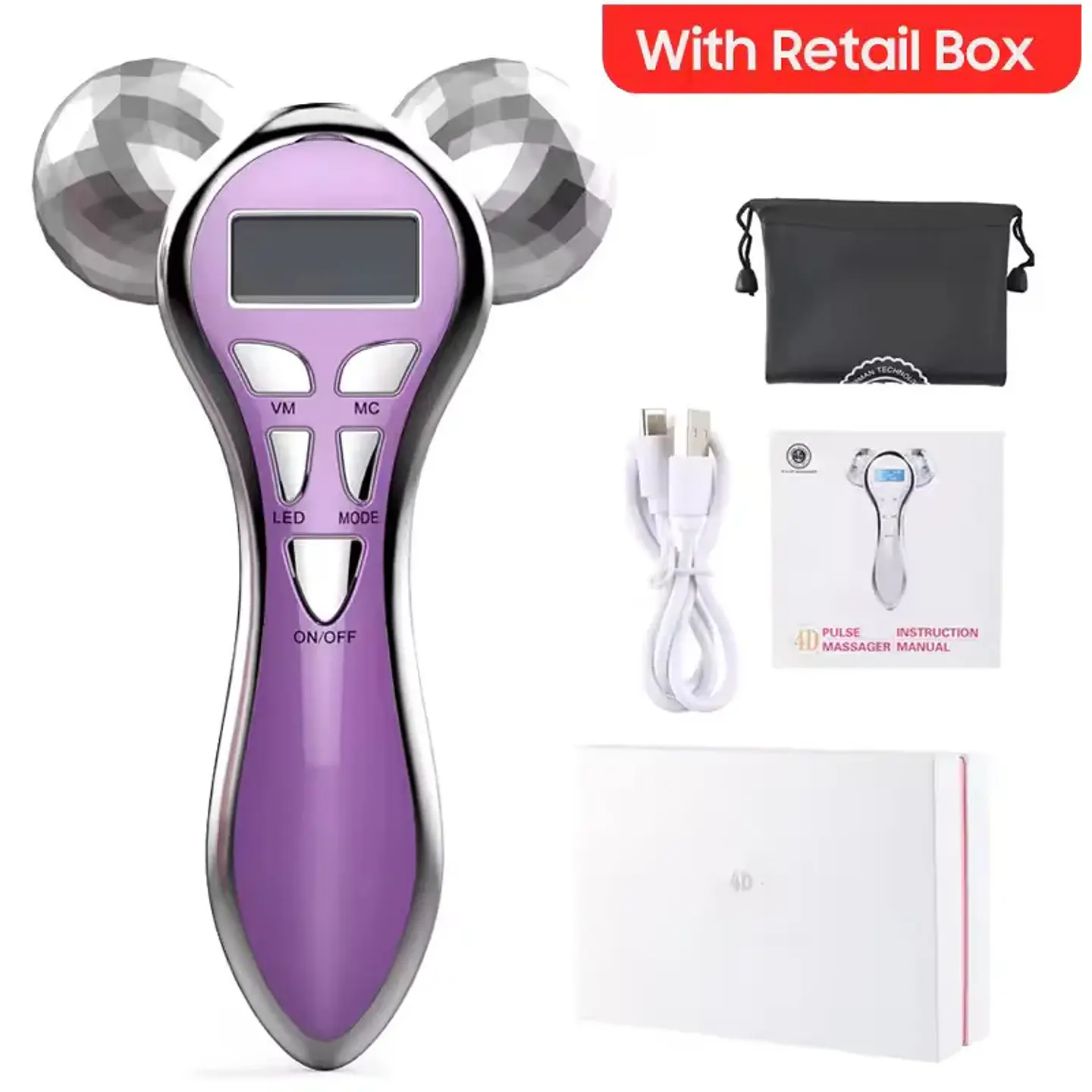 Rouleau Masseur Facial 4D – Microcourant 2