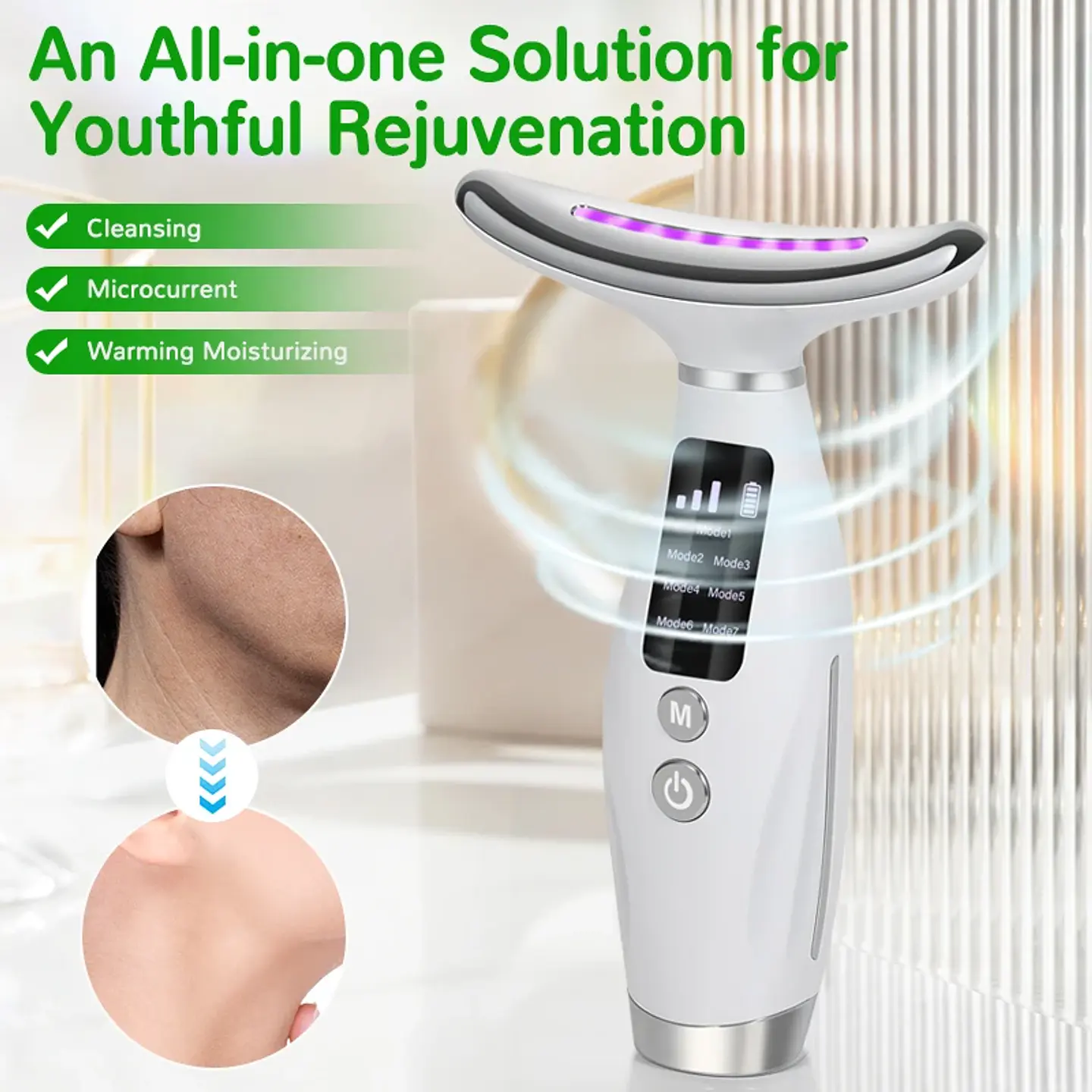 Appareil de Massage Cou & Visage – 7 Modes LED 4