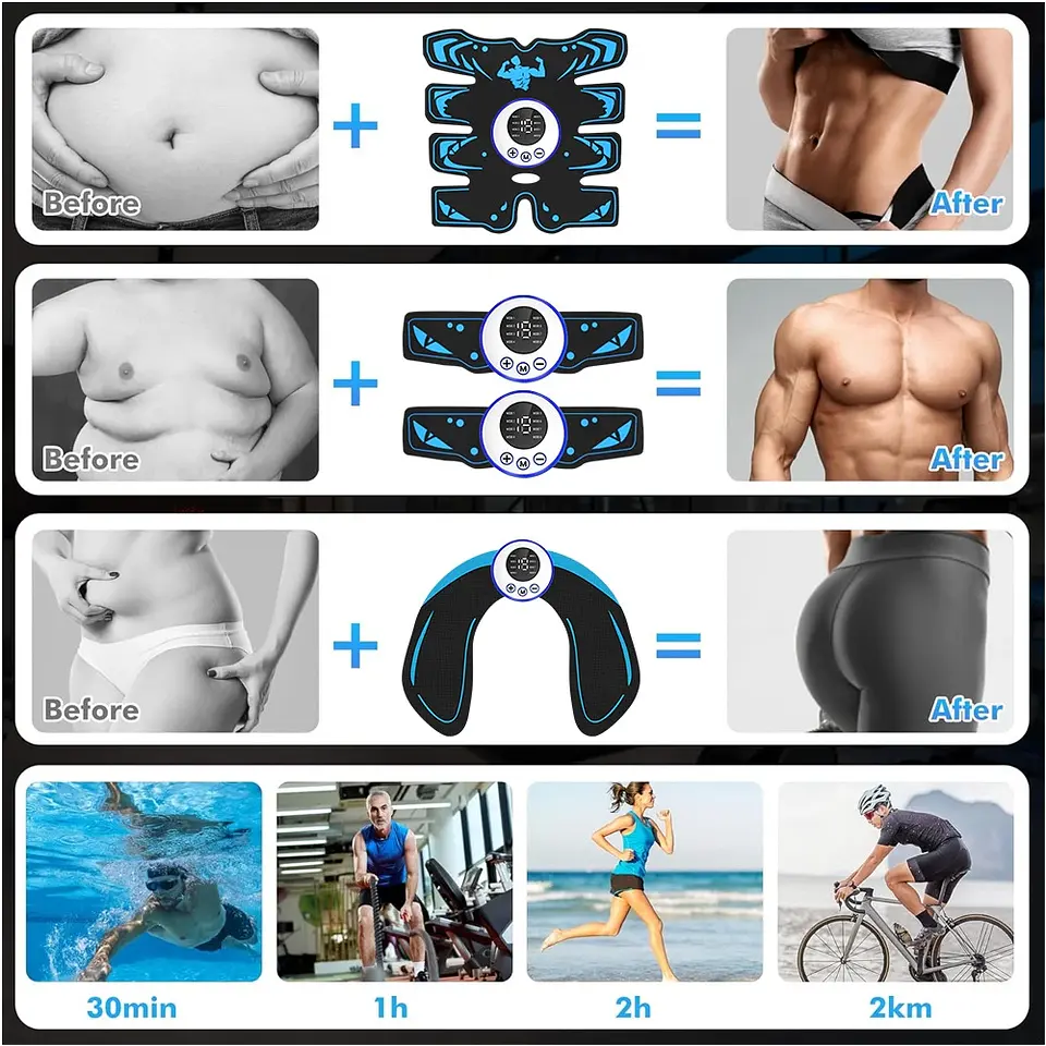 Coussinets EMS Abdominaux – Stimulateur Musculaire 4