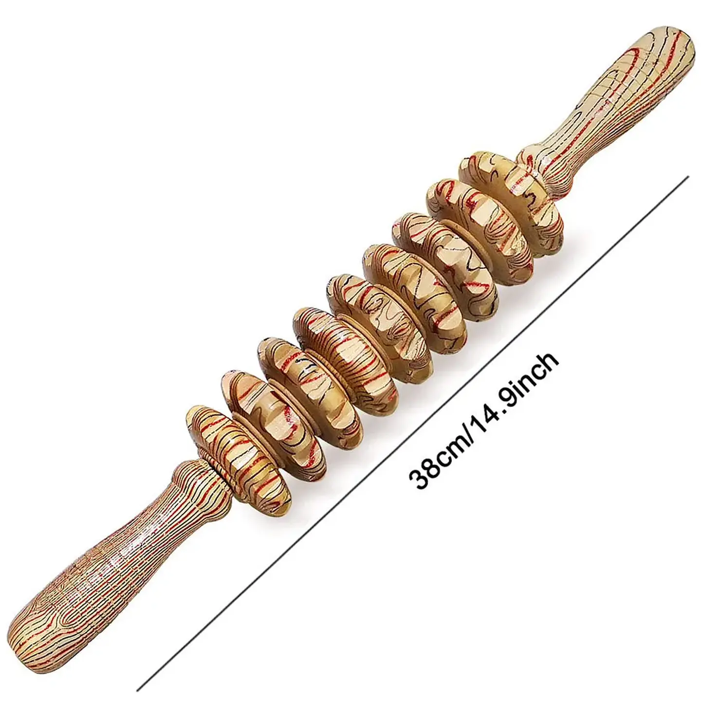 Bâton Masseur en Bois – 9 Rouleaux Anti-Cellulite 7