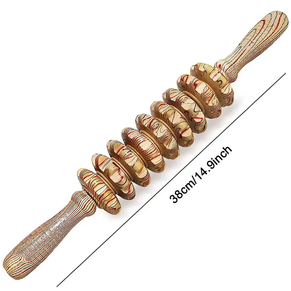 Bâton Masseur en Bois – 9 Rouleaux Anti-Cellulite 7