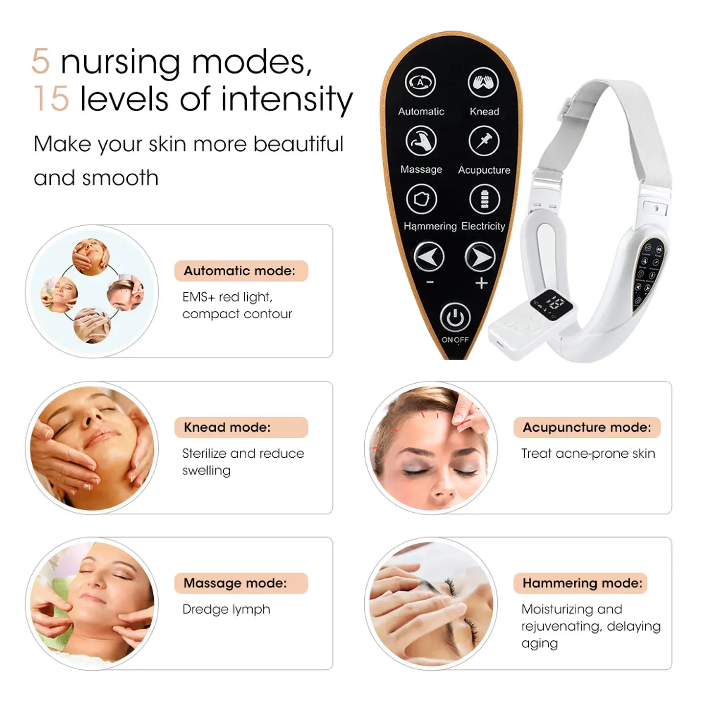 Dispositif de Lifting Facial en V – EMS & Chaleur 18