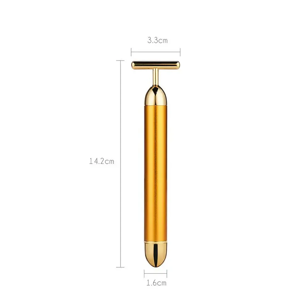 Bâton Masseur Facial Vibrant – Doré 24k 17