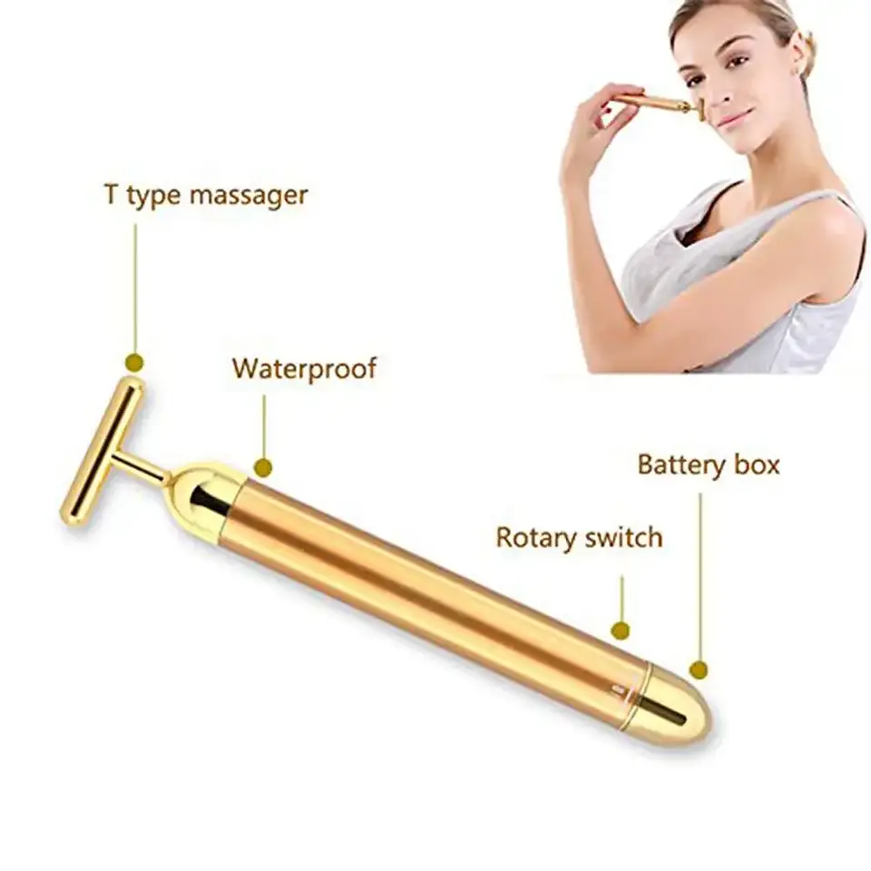 Bâton Masseur Facial Vibrant – Doré 24k 19