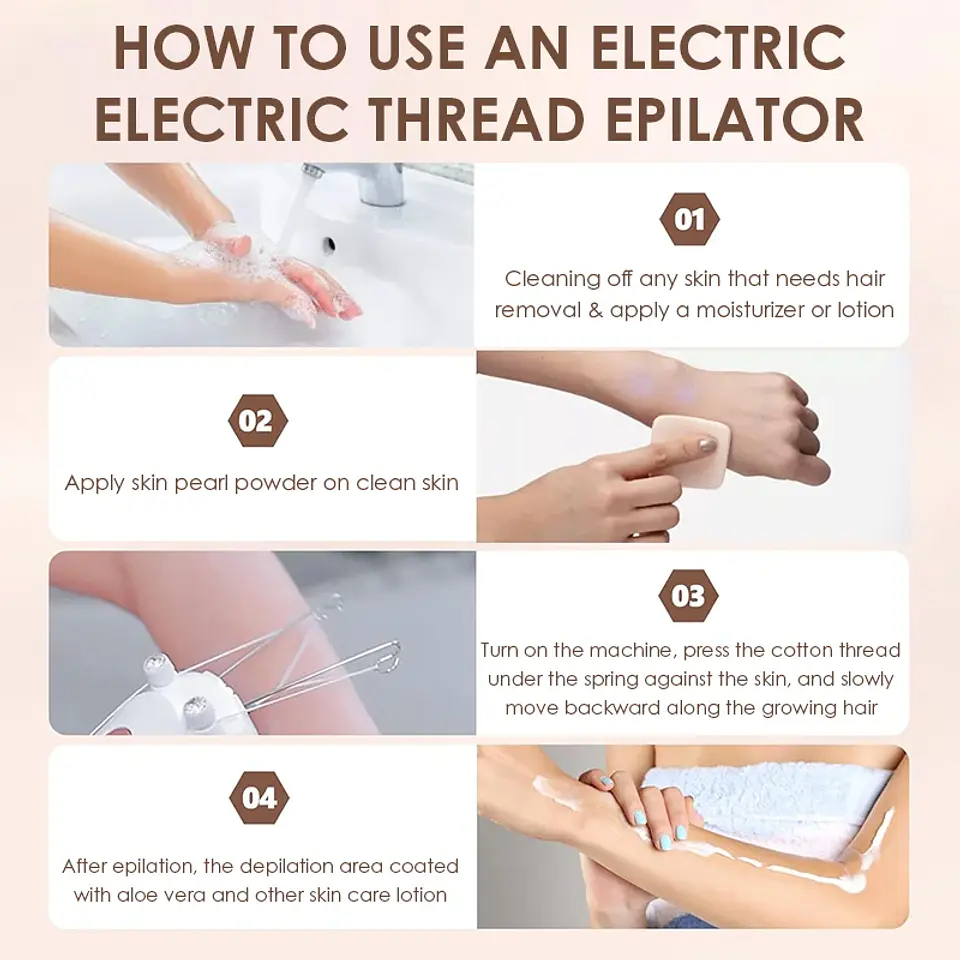 Épilateur Électrique à Fil de Coton – Visage & Corps 13
