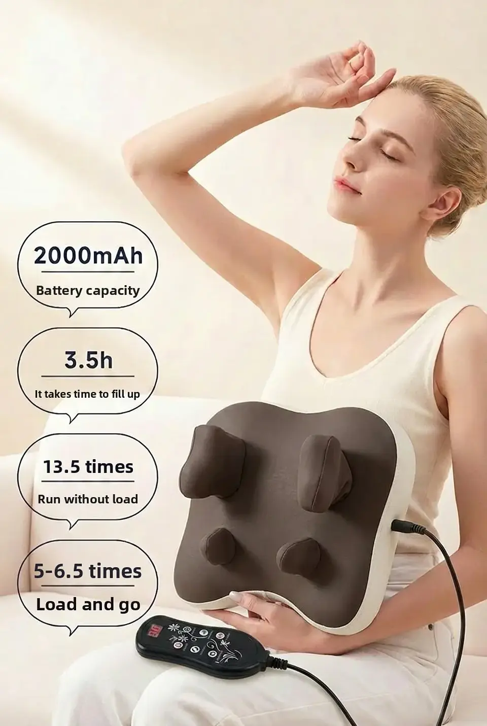 Coussin de Massage Électrique Chauffant – Sans Fil 18