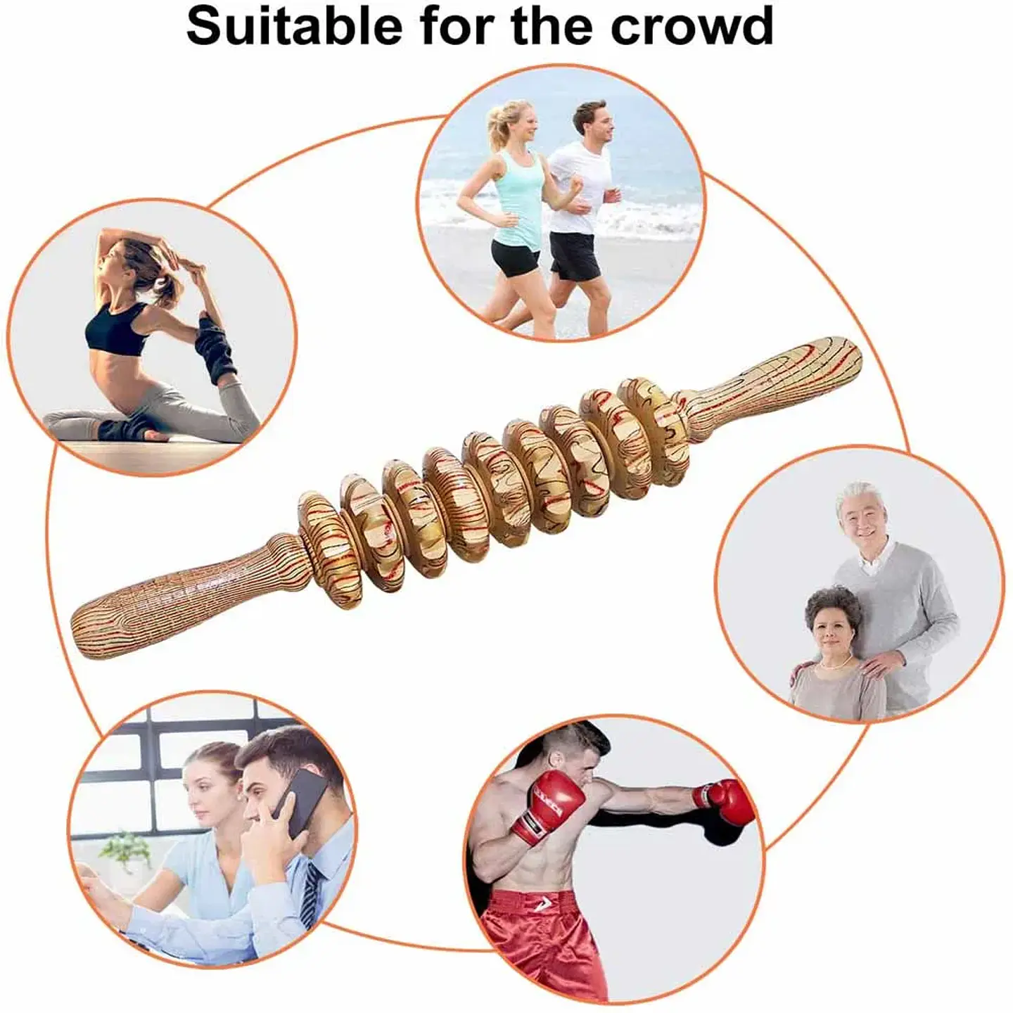 Bâton Masseur en Bois – 9 Rouleaux Anti-Cellulite 17