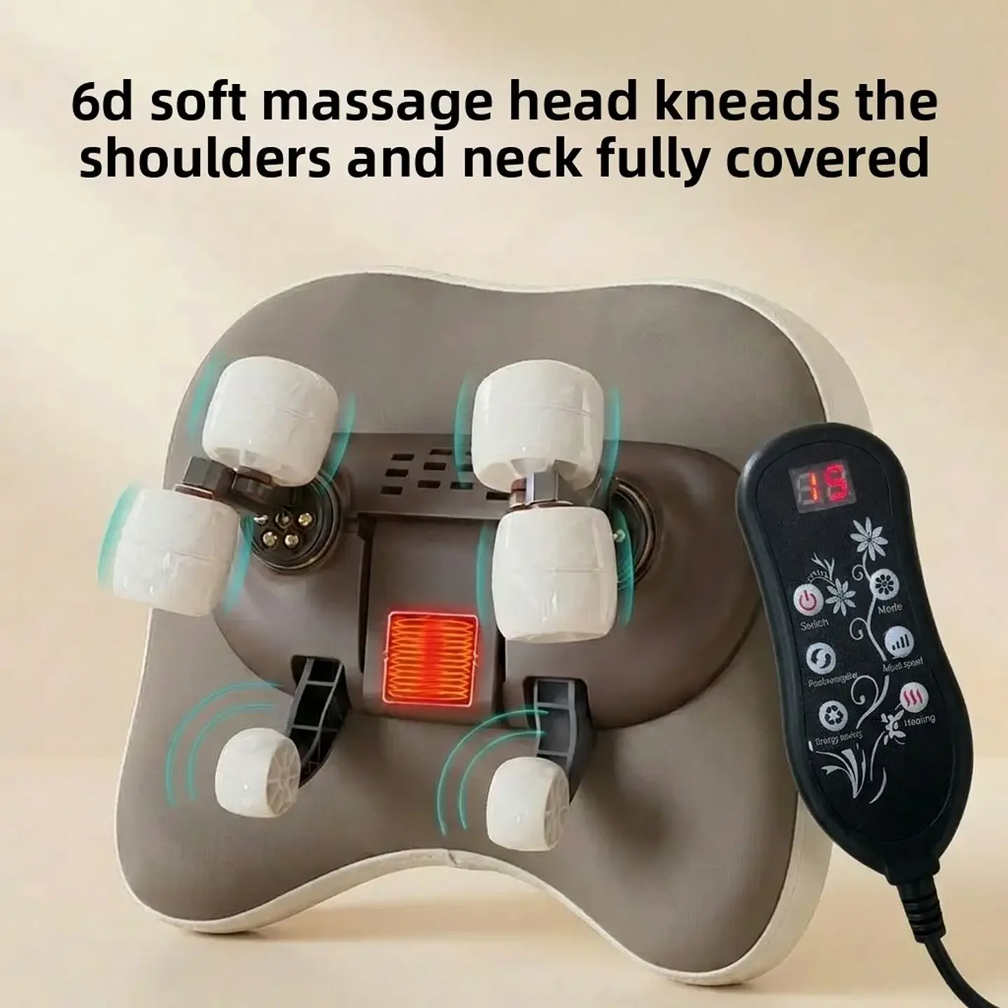 Coussin de Massage Électrique Chauffant – Sans Fil 24