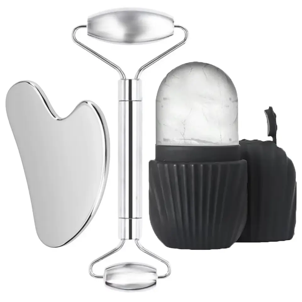 Rouleau de Glace Visage – Gua Sha Acier Inoxydable 1