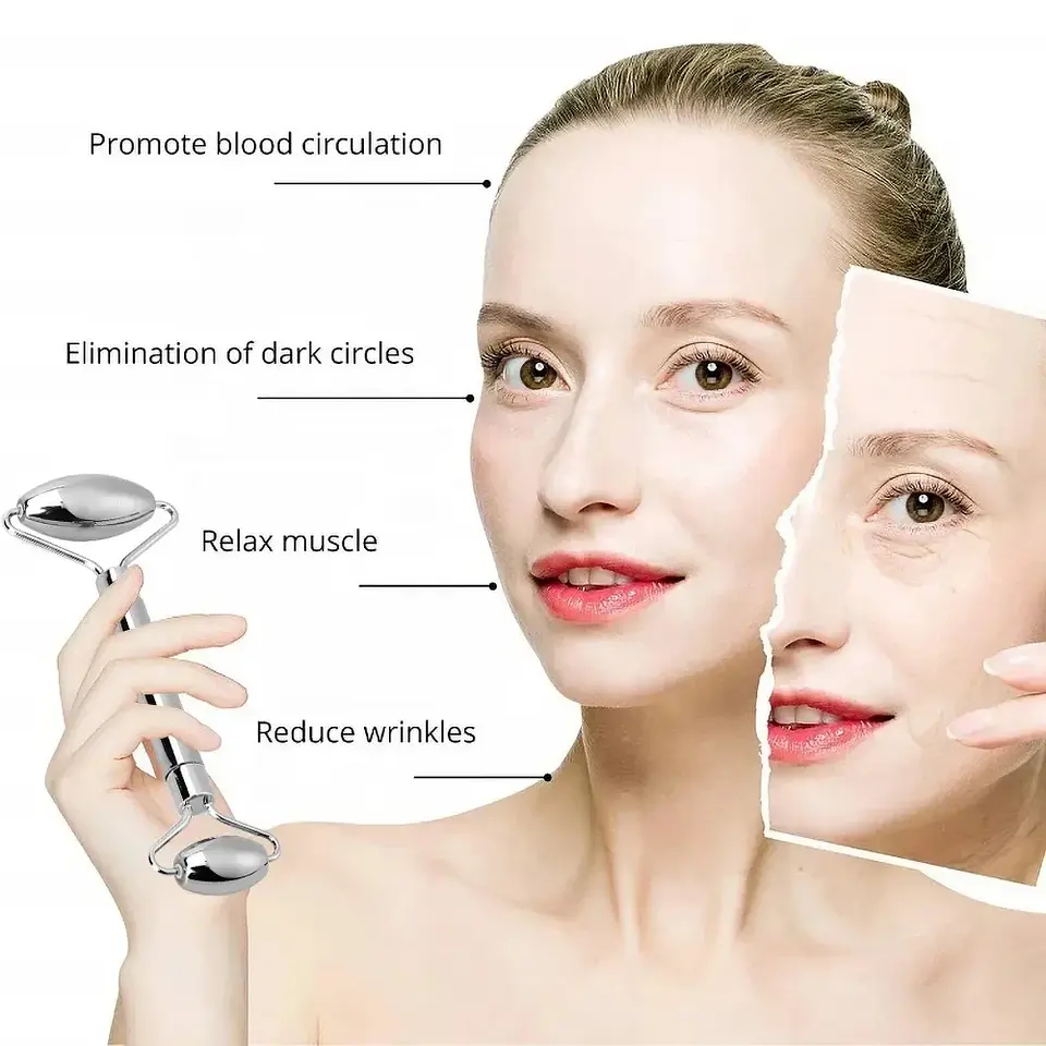 Rouleau de Glace Visage – Gua Sha Acier Inoxydable 2