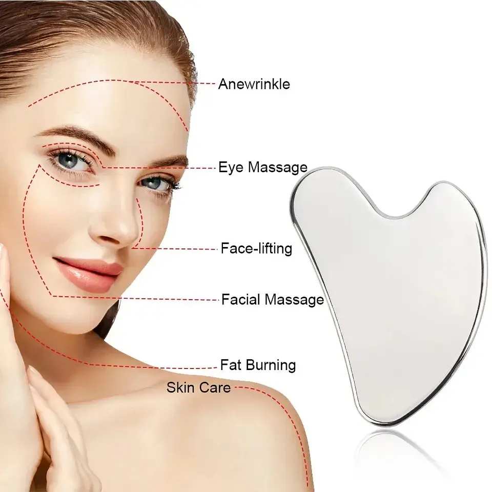 Rouleau de Glace Visage – Gua Sha Acier Inoxydable 3