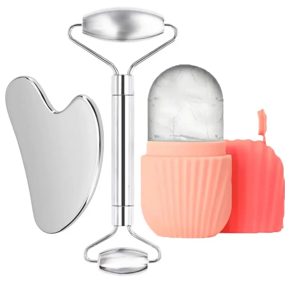Rouleau de Glace Visage – Gua Sha Acier Inoxydable 4