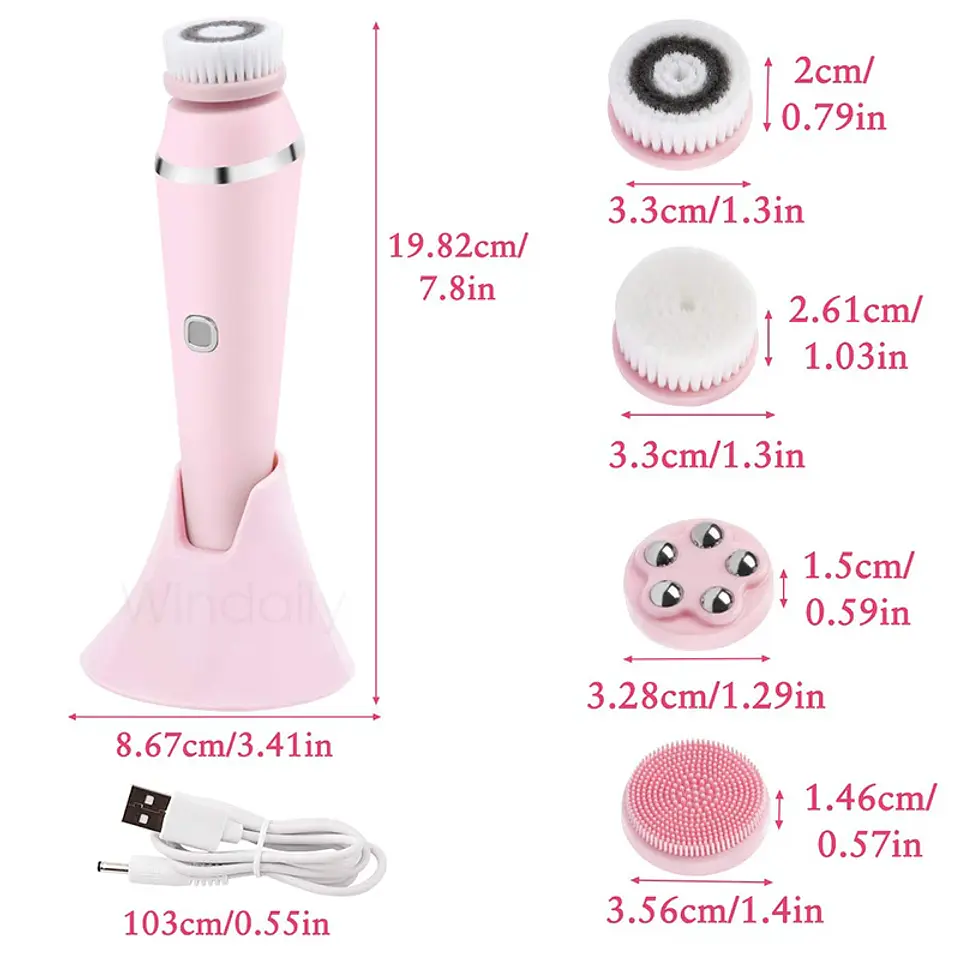 Brosse Nettoyante Faciale Électrique 4 en 1 11