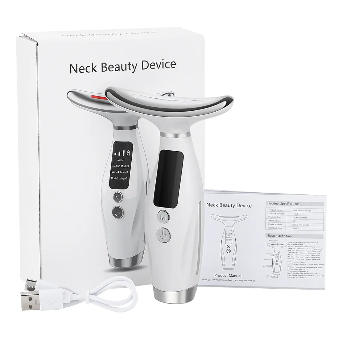 Appareil de Beauté Cou & Visage – Vibration 7 Modes 2