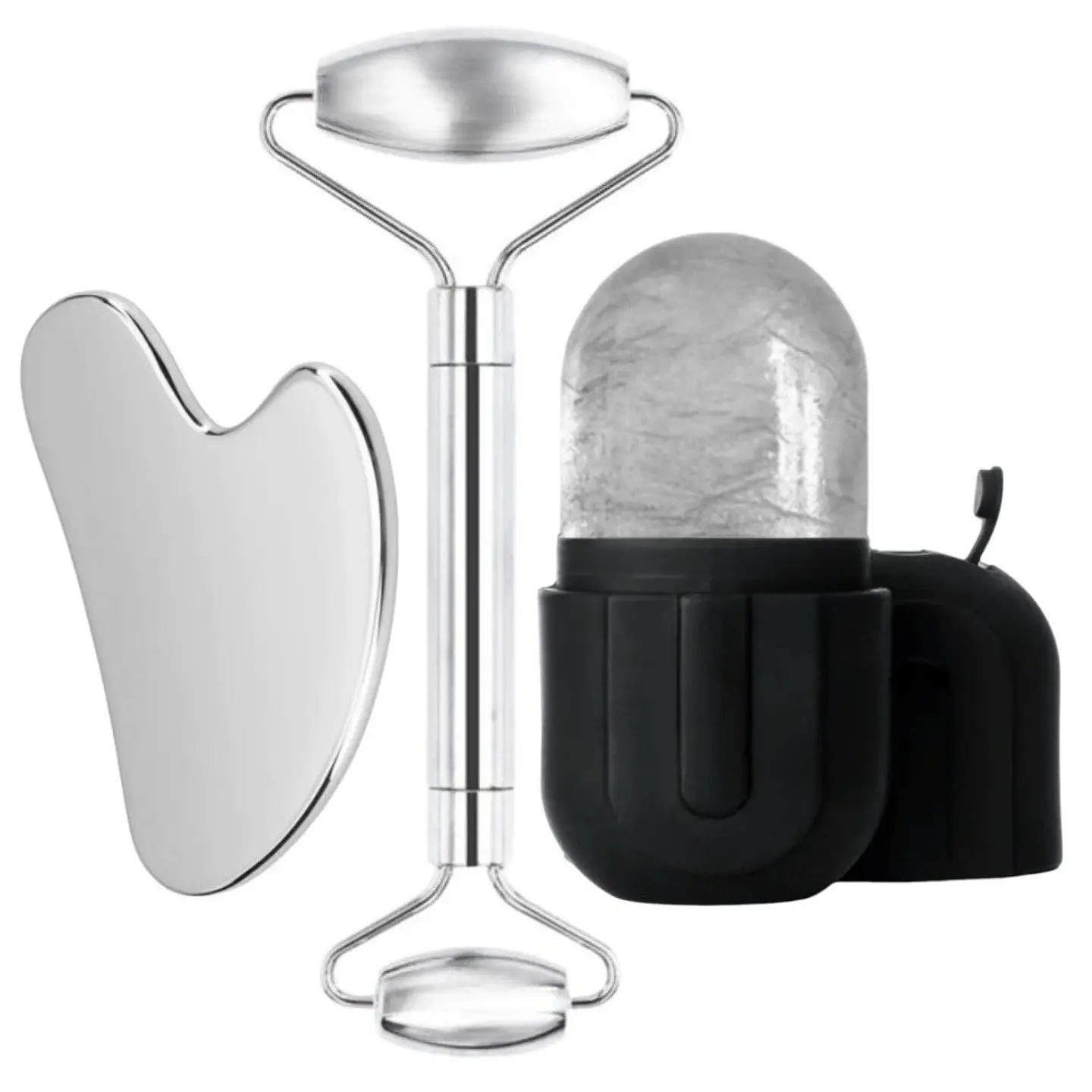 Rouleau de Glace Visage – Gua Sha Acier Inoxydable 9