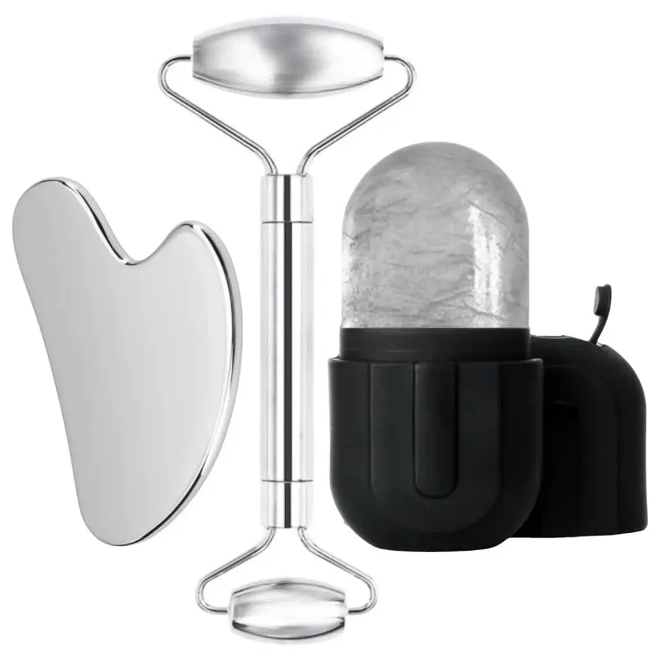 Rouleau de Glace Visage – Gua Sha Acier Inoxydable 9