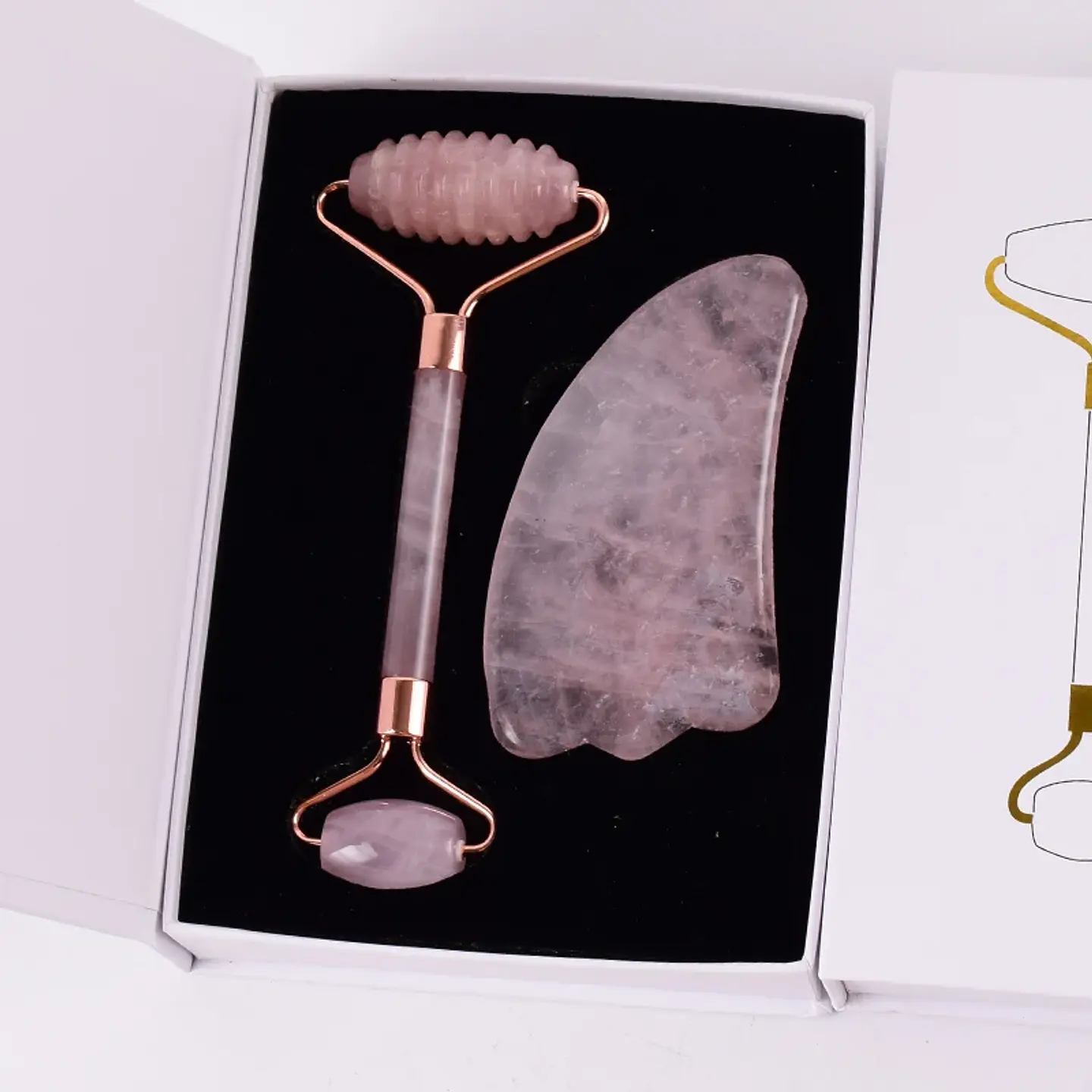 Rouleau Gua Sha Quartz Rose – Soin Visage Naturel 13