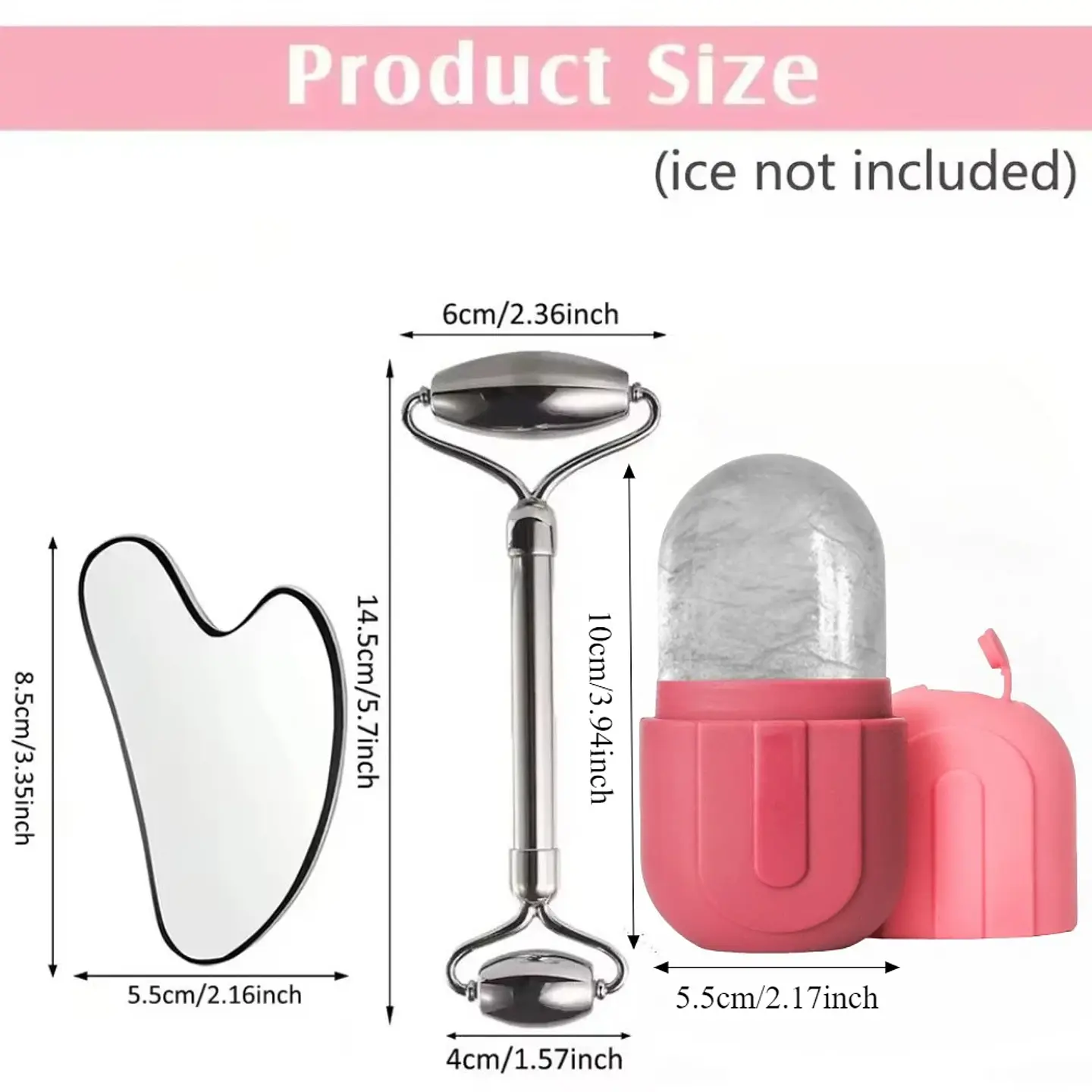 Rouleau de Glace Visage – Gua Sha Acier Inoxydable 13