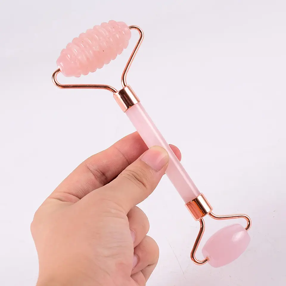 Rouleau Gua Sha Quartz Rose – Soin Visage Naturel 21