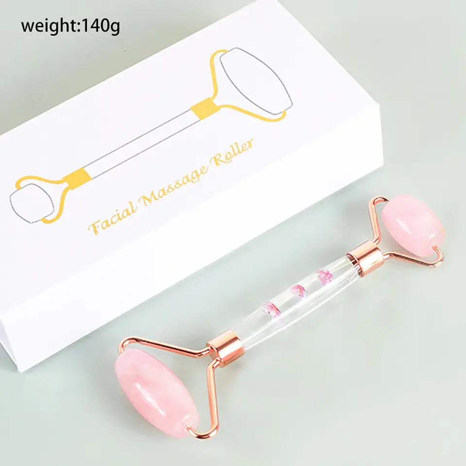 Set Masseur Facial – Rouleau & Gua Sha Pierre Naturelle 8