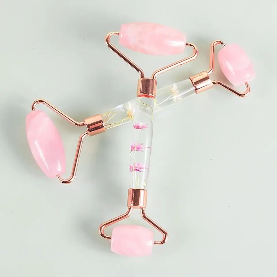 Set Masseur Facial – Rouleau & Gua Sha Pierre Naturelle 20