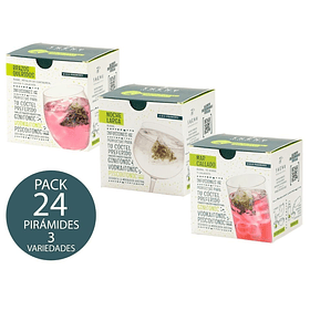 Pack Infusiones tragos Patagonia 24 pirámides 3 variedades 