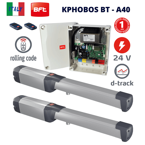 KIT DE 2 BRAZOS ELECTROMECÁNICO MARCA BFT MODELO PHOBOS BT A40 