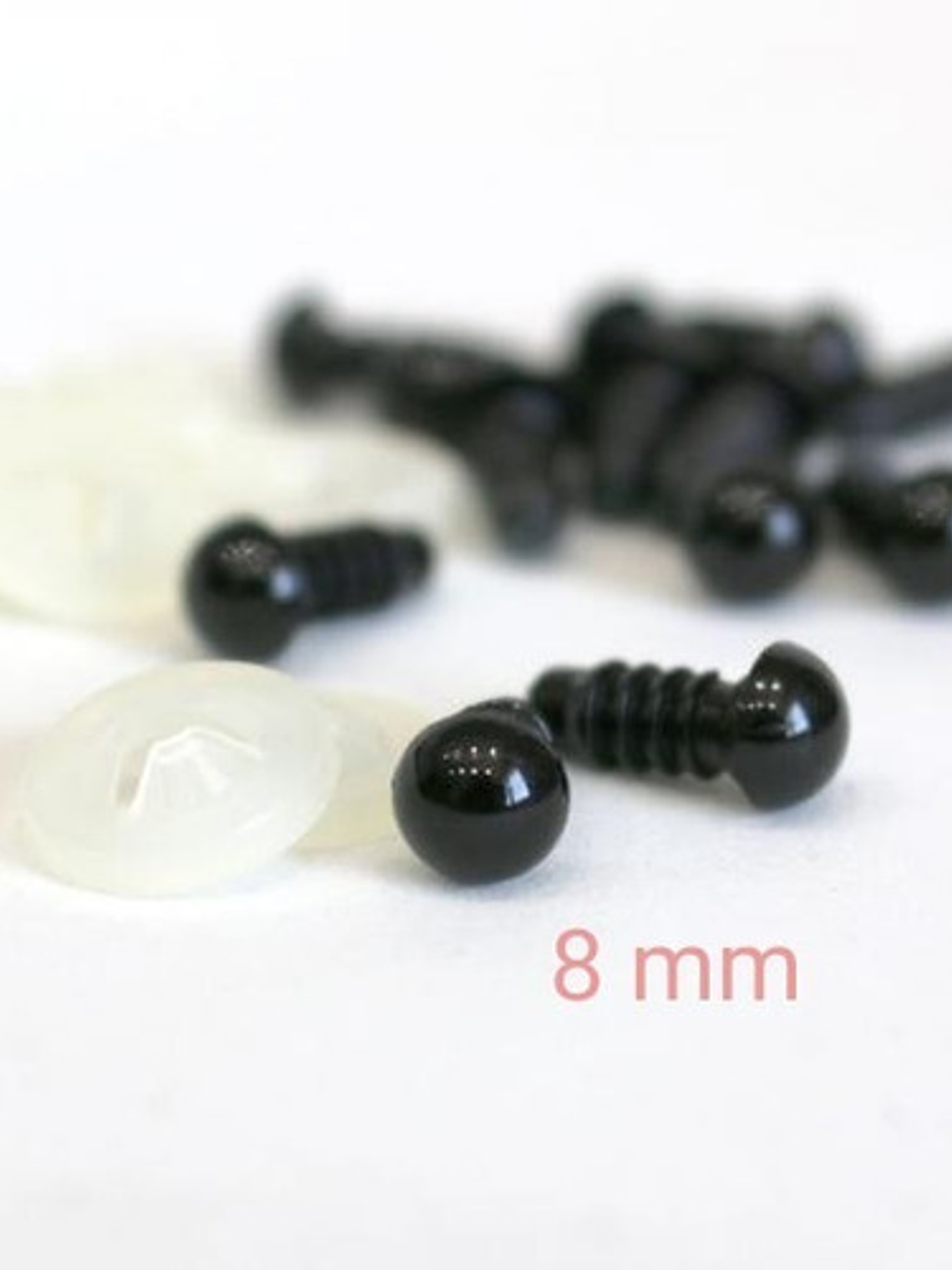 20 Ojos De Seguridad Negros 8mm Con Seguro/ Gumishomi Store  1