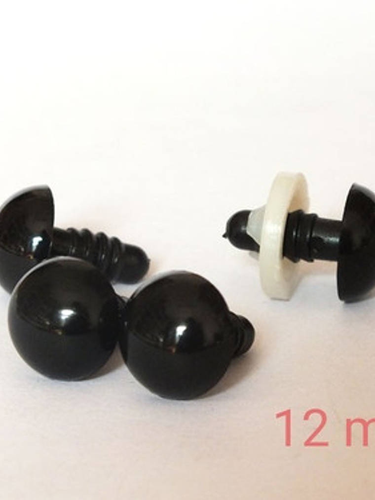 20 Ojos De Seguridad Negros 12mm Con Seguro/gumishomi Store  1