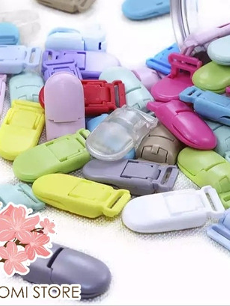 10 Sujetadores Plásticos (porta Chupetes) Colores Surtidos 3