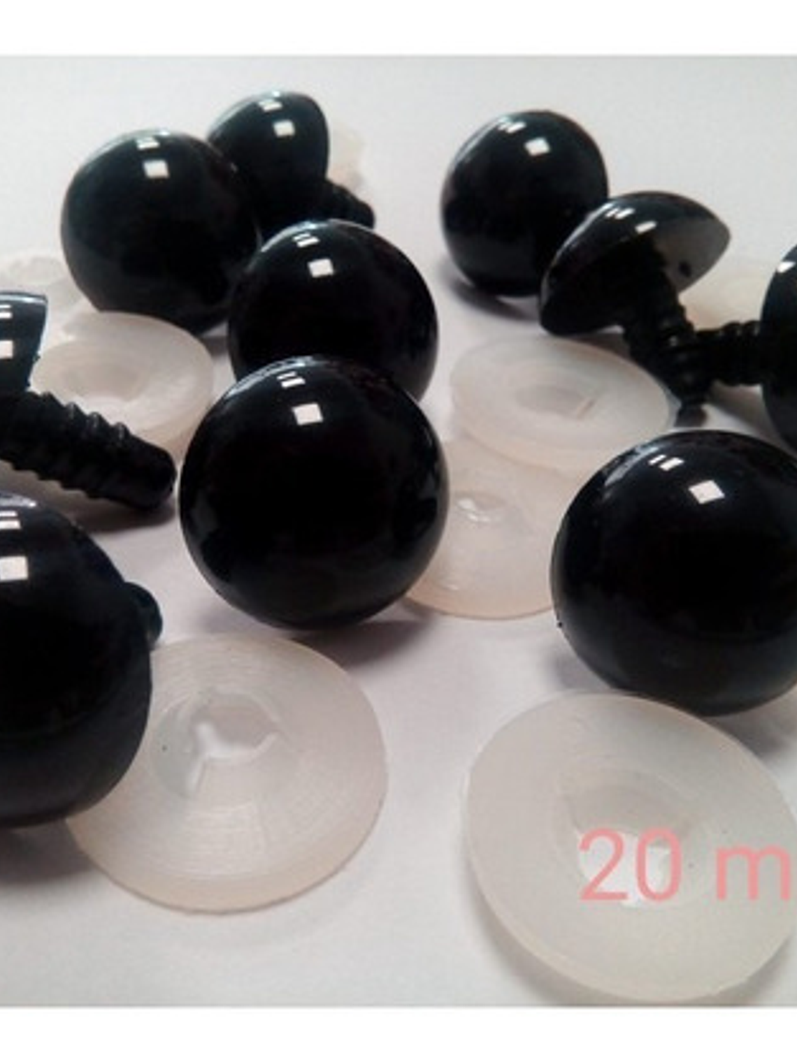 20 Ojos De Seguridad Negros 20mm Con Seguro/gumishomi Store  1