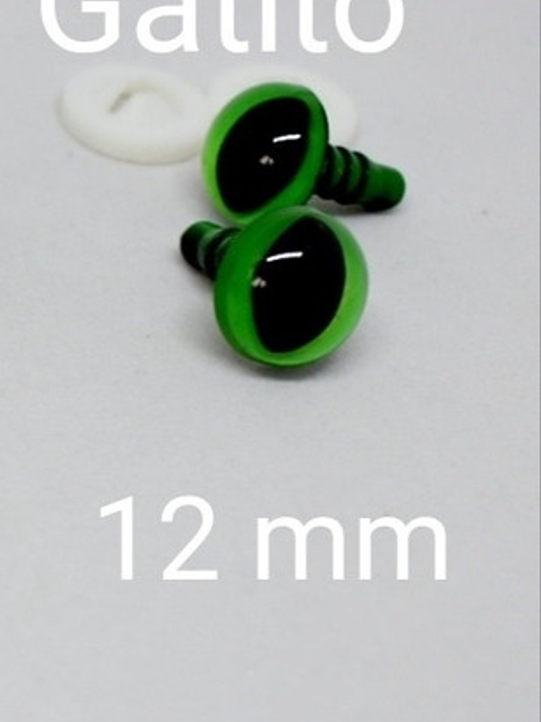 20 Ojos De Seguridad 12mm Gato (verde, Azul , Amarillo)  1