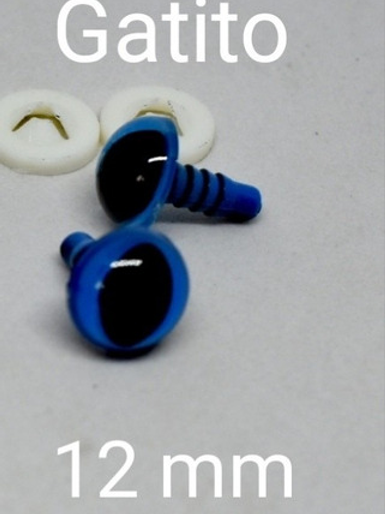 20 Ojos De Seguridad 12mm Gato (verde, Azul , Amarillo)  3