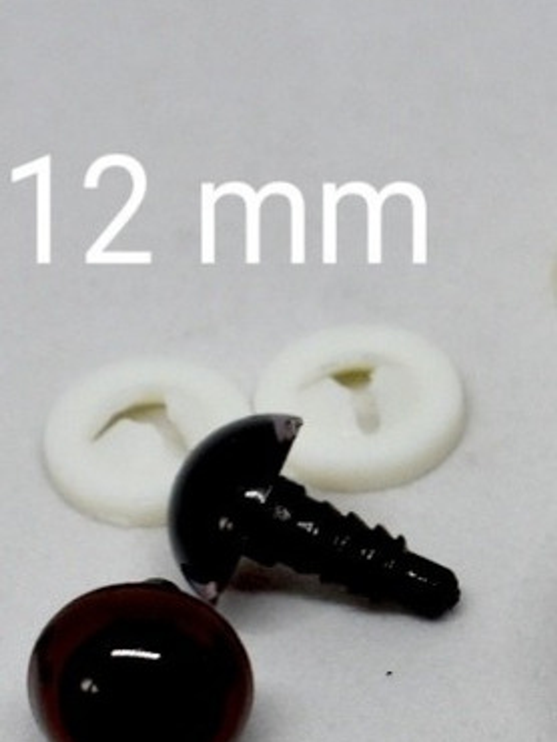 20 Ojos De Seguridad 12mm Color Verde Y/o Cafe (amigurumi)  1