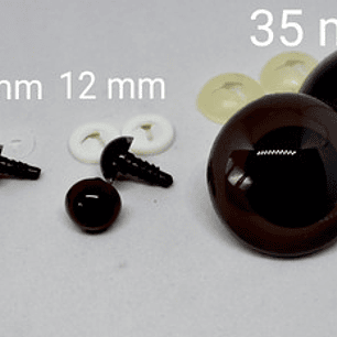 20 Ojos De Seguridad 12mm Color Verde Y/o Cafe (amigurumi) 