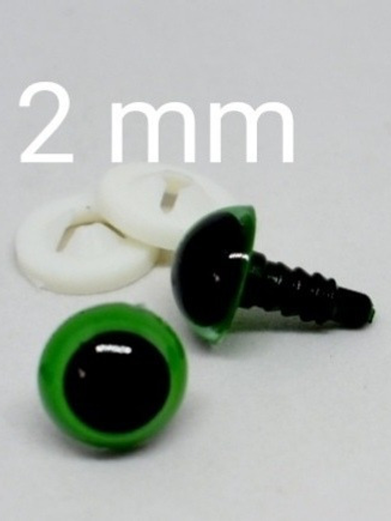 20 Ojos De Seguridad 12mm Color Verde Y/o Cafe (amigurumi)  3