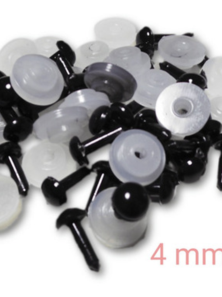 20 Ojos De Seguridad Negros 4mm Con Seguro/ Gumishomi Store  1